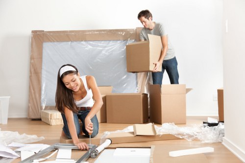 Removal van in Wimbledon outside a residential property