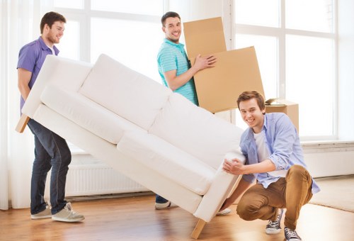 Office relocation setup with desks and equipment in Wimbledon