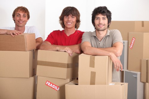 Professional furniture removals van in Wimbledon residential street