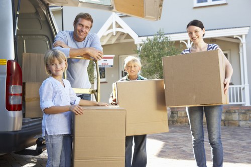 Moving equipment and packed items for furniture removals in Wimbledon