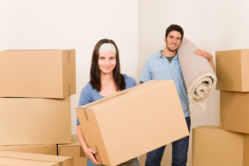 Removal van loaded for a business move in Wimbledon