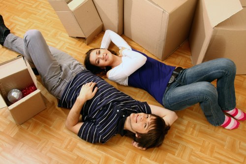 A moving team coordinating a residential move in Wimbledon